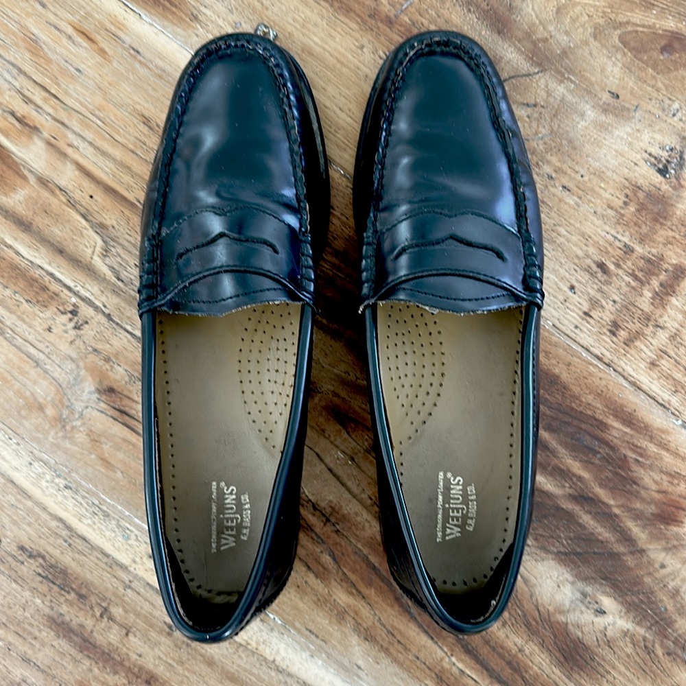 Bass Weejuns Black Leather Whitney Loafers Sz 8.5